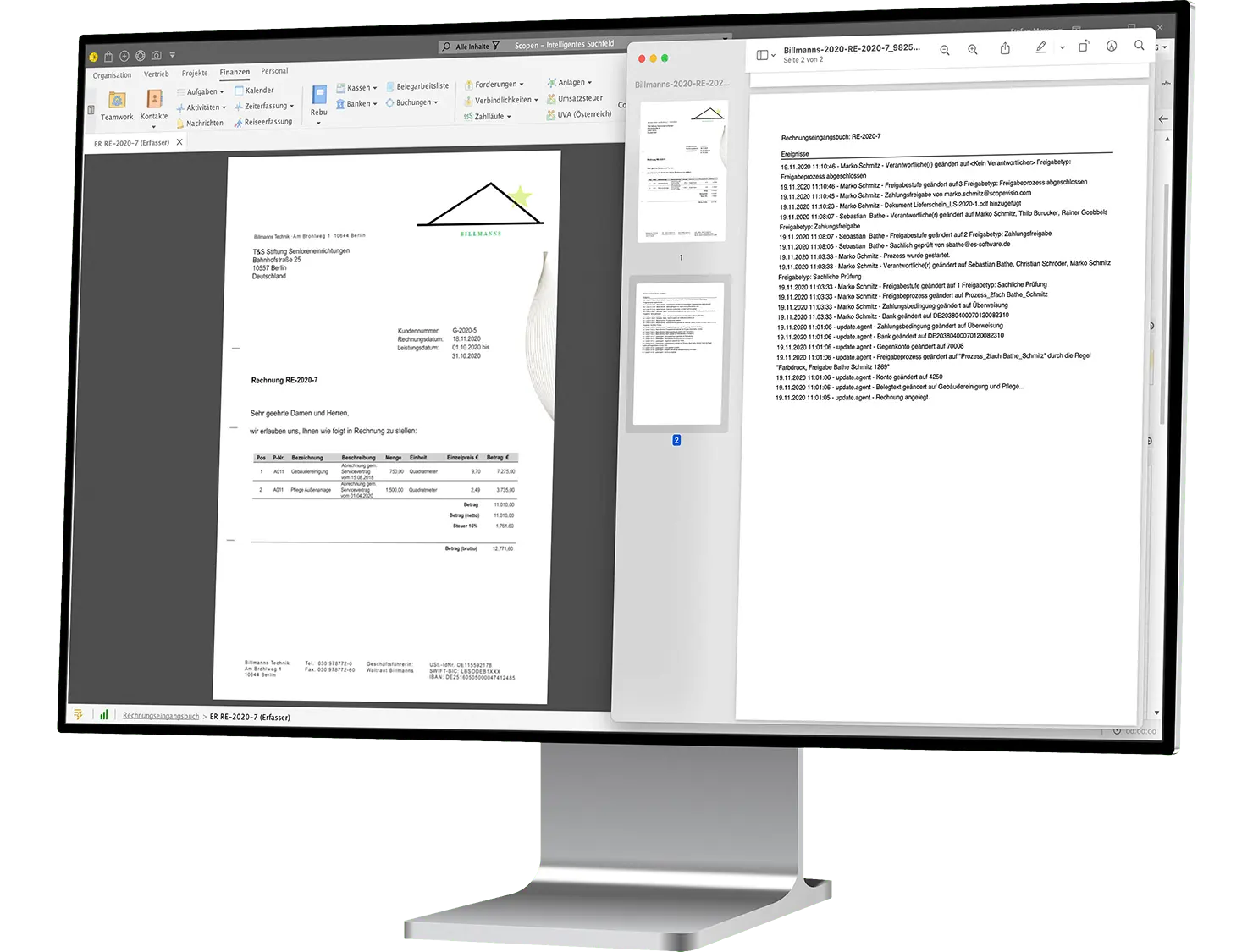 desktop monitor right finanzen rechnungseingangsbuch gobd