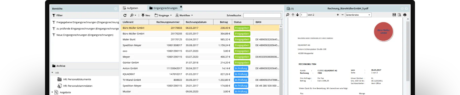 Software-Screenshot von Scopevisio Documents DMS